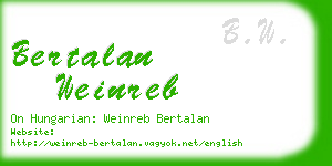 bertalan weinreb business card